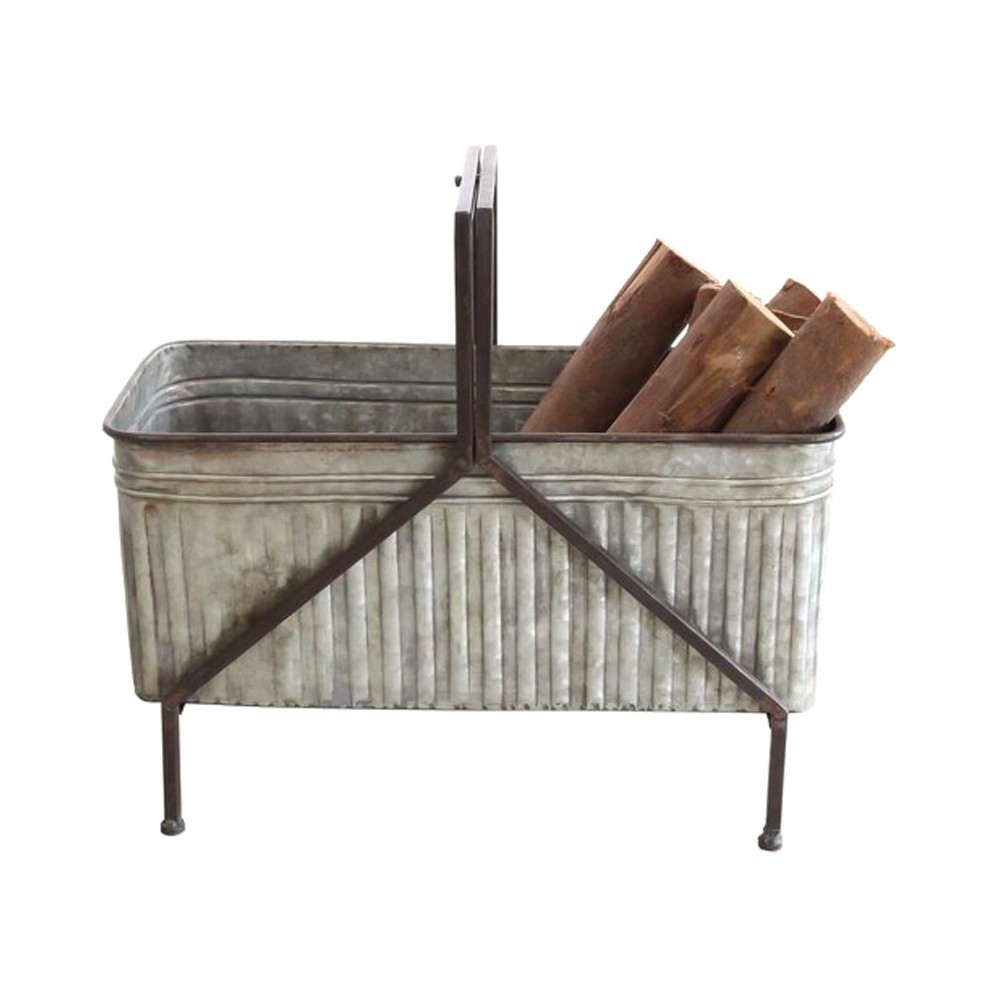 Iron Bucket Planter On Stand - 3R Studios