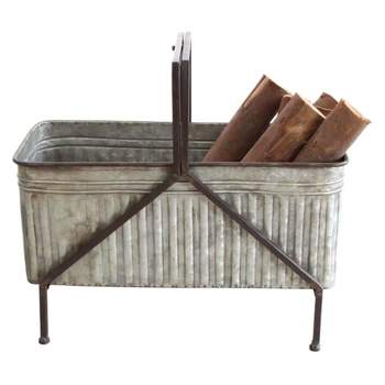 Iron Bucket Planter On Stand - Storied Home