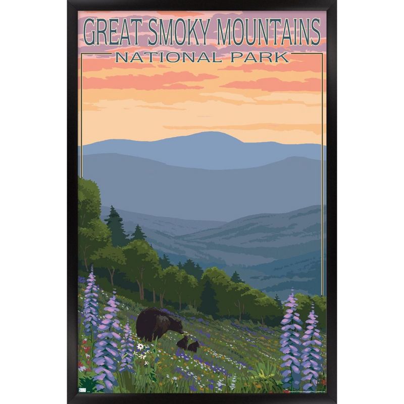 Trends International Lantern Press - Great Smoky Mountains Spring Flowers Framed Wall Poster Prints, 1 of 7