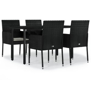 vidaXL Garden Dining Set Black, Cream White - 1 of 4