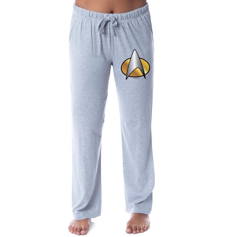 Star Trek: The Next Generation Womens' Starfleet Symbol Pajama Pants  (X-Small) Grey