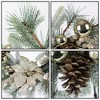 Christmas Wreath for Front Door, 20" Xmas Door Decorations with Warm LED Lights, Pine Cones Christmas Door Wreath - 4 of 4