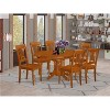 7-Piece Oval Saddle Brown Finish Solid Wood Top Dining Table with 6-Chairs with - 2 of 4