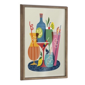 Kate and Laurel Blake Mid Century Modern Cocktails Framed Printed Glass by Rachel Lee of My Dream Wall, 18x24, Gold - 1 of 4