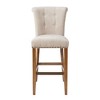 30" Lorsted Barstool Cream: Upholstered Rectangle Seat, Bronze Plated Finish, Wood Legs - 3 of 4