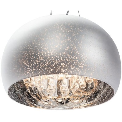 Lux Modern 81.5" Chrome LED Pendant with Crystal Accents