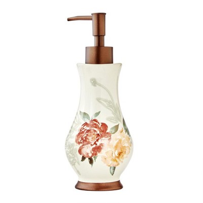 Holland Floral Liquid Soap Dispenser Natural 8.2" x 3.29" x 3.29" by SKL Home