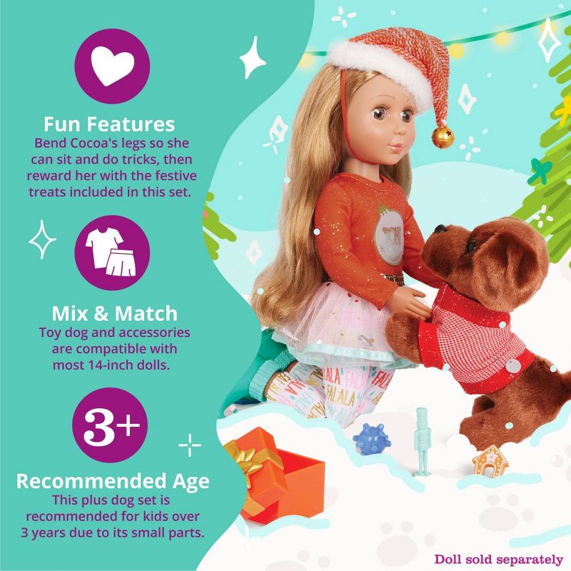 Glitter Girls Cocoa &#38; Holiday Pup Playset for 14&#34; Dolls, 5 of 10