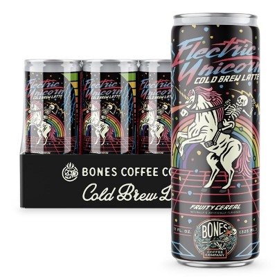 Bones Coffee Company Electric Unicorn Flavored Cold Brew Coffee Fruity Cereal Flavor