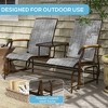 Syemin Patio Accent Chairs, Outdoor Chair, Park Love Seat with Breathable Sling Fabric for Lawn, Garden and Porch, Gray, 57.9"*32.3"*38.6" - 4 of 4