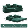 Flannel Convertible Floor Sofa Bed - Comfortable Futon Couch with Pillow Back Support and Armrests for Living Room & Bedroom - 3 of 4