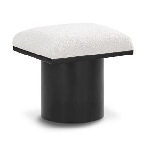 Meridian Furniture,Pavilion Black Boucle Fabric Bench/Stool - 1 of 4