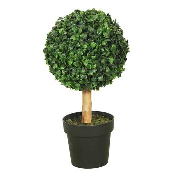 Solar Powered Led Faux Topiary Ball Pair Set Of 2 Pre-lit Artificial  Boxwood Balls With Rechargeable Battery Outdoor Greenery Decor By Pure  Garden : Target
