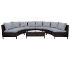 CAVINAS 5 Pieces All-Weather Patio Outdoor Seating Sets, Brown PE Rattan Wicker Sofa Set Outdoor Patio Sectional Furniture Set, Beige - 4 of 4