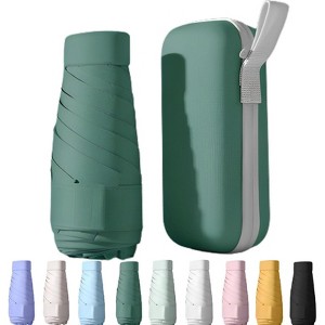 Clotth UPF50+ Mini Travel Umbrella 16cm – Windproof Compact Parasol with Zippered Case (225g for Hiking/Pocket), UV Protection - 1 of 4