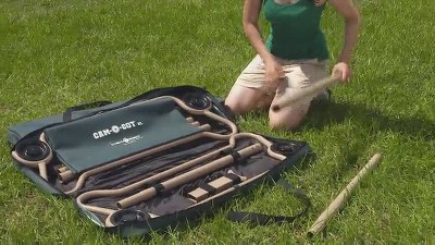 Black Steel Double Camping Cot with Storage Organizers