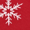 Linen Christmas Tablecloth, Red Table Cloth Round/Rectangle Table for Snowflakes Christmas Decorations - 4 of 4