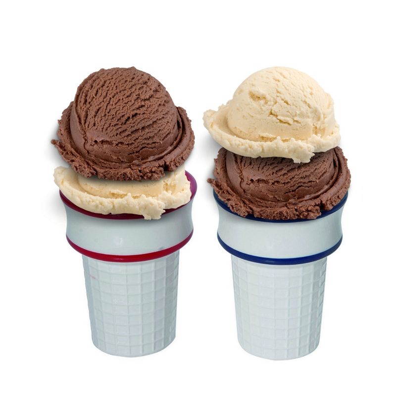 Transpac Dolomite Reuseable Patriotic Themed Cake Cup Ice Cream Cone Shaped Dessert Bowls,4.75H Inches, 4 of 5