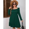 Women's Square Neck Long - Sleeve Dress with Ruffle Trim & Tie Detail, Flowy Midi Dress for Casual & Semi - Formal - 2 of 4