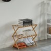 Basicwise Bamboo Foldable Shoe Rack, Free Standing Shoe Organizer Storage Rack - 2 of 4