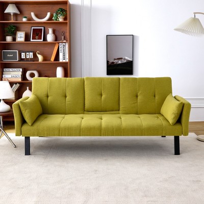 NicBex Modern Tufted Loveseat Sofa Couch with Foldable Cup Holder & Black Legs,2-Seat Lounge Sofa for Living Room,Apartment