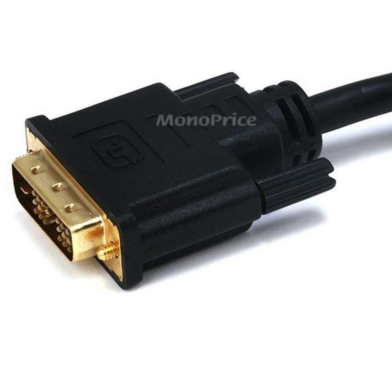 Monoprice HDMI to DVI Adapter Cable - 6 Feet - Black | High Speed, Video Cable, 28AWG, Ferrite Cores, Compatible with AVCHD / PlayStation 3 and More, 2 of 4