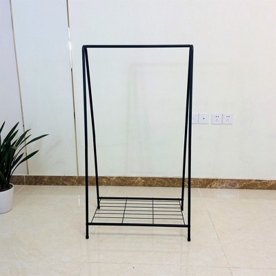 Freestanding Garment Rack, Portable Open-style Closet Wardrobe, Hanging Rods With Bottom Storage Shelf