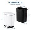 Bathroom Trash Can with Lid, Stainless Steel Kitchen Trash Can with 12 Liter, Soft Close Step-On Pedal, Fingerprint-Resistant Finish for Kitchen - 2 of 4