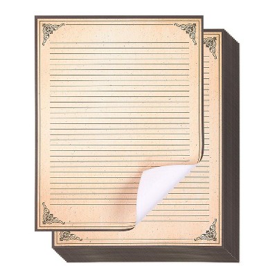 48-Pack Vintage Stationery Paper, Antique Style, Perfect for Writing Poems, Lyrics and Letters, 8.5" x 11"