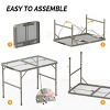 SEVOBAL Folding Camping Picnic Table Lightweight Grill Table with Adjustable Height Carry Handle Metal Folding Table Cook BBQ RV, Silver, 65"*8"*52" - 4 of 4