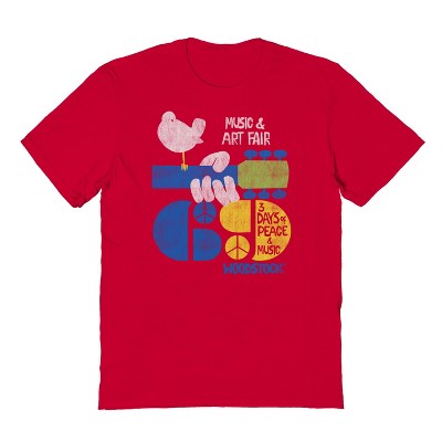 Woodstock Men's American Music And Art Fair Short Sleeve Graphic Cotton T-Shirt