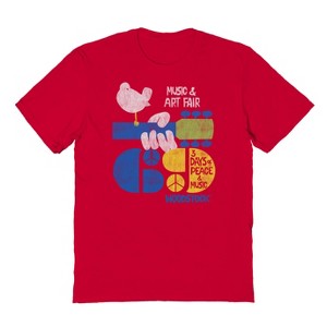 Woodstock Men's American Music And Art Fair Short Sleeve Graphic Cotton T-Shirt - 1 of 1