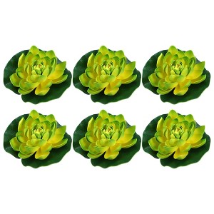 Unique Bargains Artificial Lotus Flower for Garden Ponds Pool Decoration 6 Pcs - 1 of 4