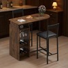 Acekool 3-Piece Modern Bar Set, Built-In Storage, Space-Saving for Kitchen or Apartment - 2 of 4