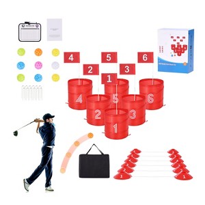 VEVOR Backyard Golf Game, 6 Hole Golf Course, Golf Game Practice Games, Golf Chipping Game for Family, Adults and Kids, Red - 1 of 4