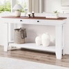 59 Inch Long Console Table, Farmhouse Entryway Table with 2 Drawers and Open Storage Shelf, Hallway, Living Room Office - 2 of 4