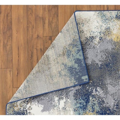 Luxe Weavers Blue Abstract 2x3 Synthetic Area Rug