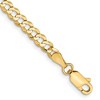 Black Bow Jewelry 3.75mm 14K Yellow Gold Solid Lightweight Flat Curb Chain Bracelet - 2 of 4