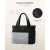 Puffer Tote Bag for Women, Quilted 15.6" Work Tote with Zipper, Large Travel Essentials Handbag - 2 of 4