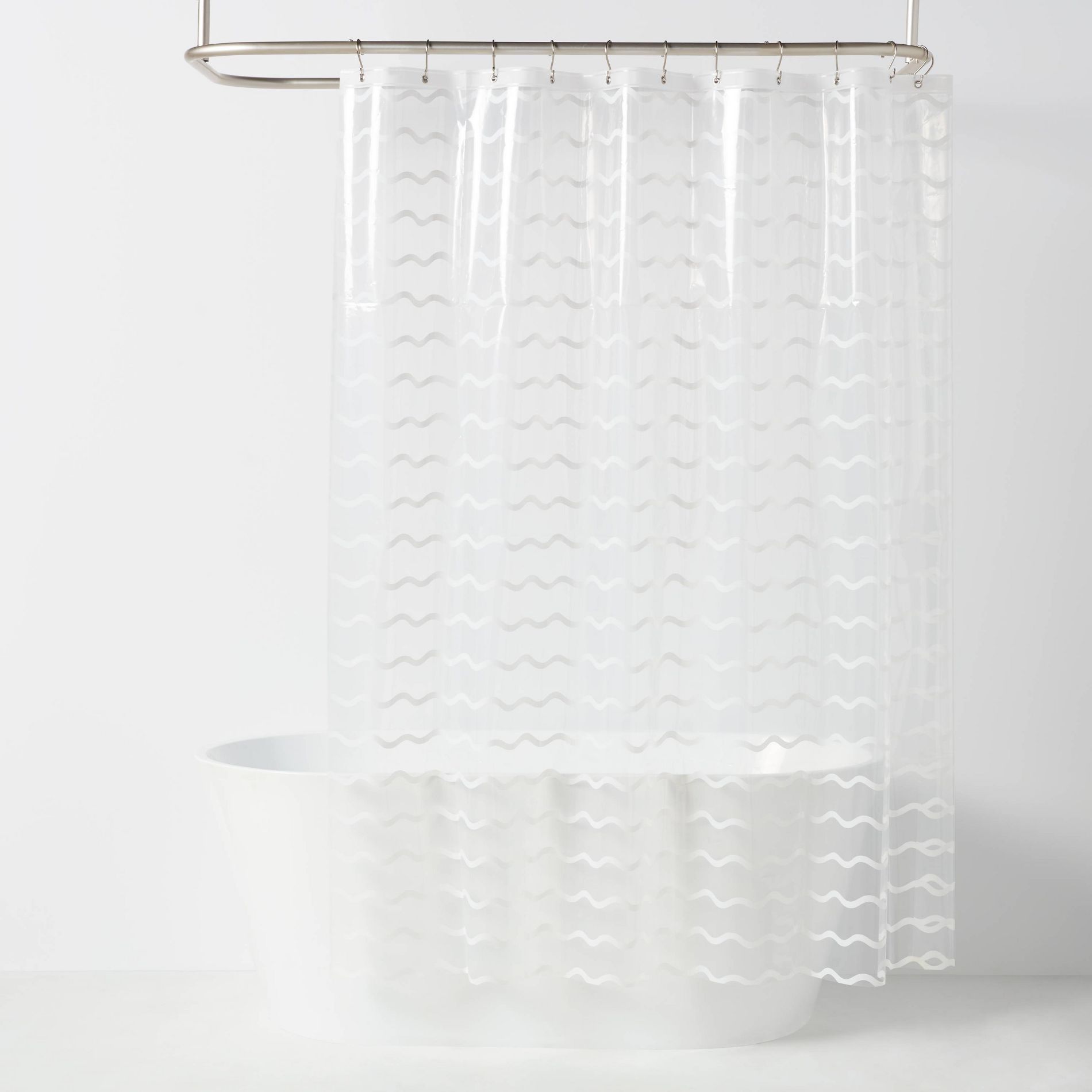 Kids' Wave Printed Shower Liner Clear - Pillowfort™