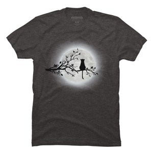 Men's Design By Humans The Cat and The Moon By Maryedenoa T-Shirt - 1 of 4