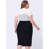 Women's Plus Size Sheer Lace Elegant Eyelet Short Sleeve Banquet Crop Shrugs - Agnes Orinda - 4 of 4