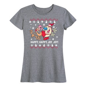 Women's - Ren & Stimpy - Happy Happy Joy Joy Short Sleeve Graphic T-Shirt - 1 of 4