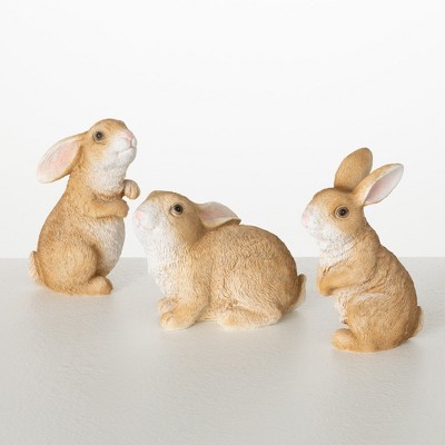 Sullivans 3.75" & 5" Outdoor Brown Bunnies Set of 3