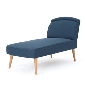 Carisia Mid Century Modern Chaise Lounge Navy Blue - Christopher Knight Home, Blue Blue