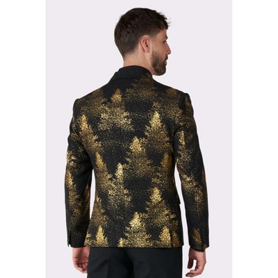 OppoSuits Men's Party Blazer - Christmas Holiday Outfit - Slim Fit - Black and Gold - Size 36 — фото 2
