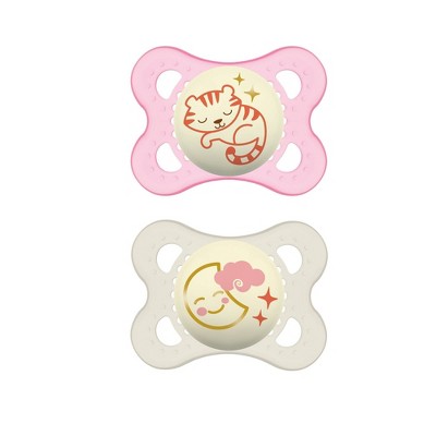 MAM Glow in the dark Night Pacifier 0-6 Months - 2ct Pink