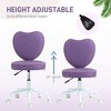 Heart Love Shaped Back Design Office Chair with Adjustable Height - 4 of 4