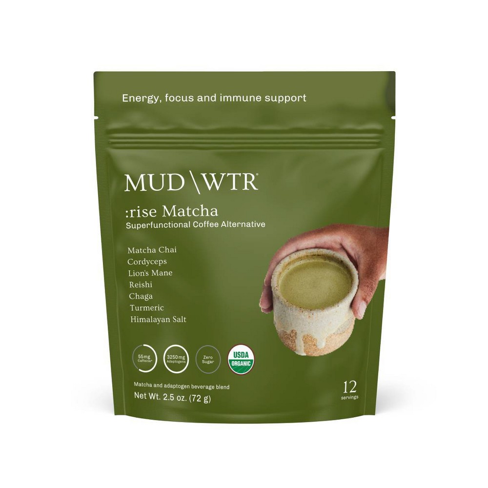 MUD\WTR :rise Matcha Mushroom Coffee Alternative - 12 servings