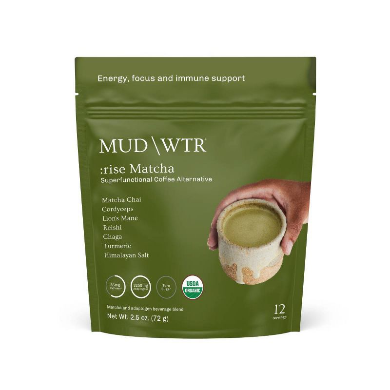 MUD\WTR :rise Matcha Mushroom Coffee Alternative - 12 servings, 1 of 7